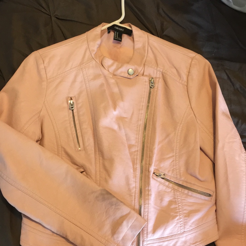 Pink Forever 21 Leather Jacket
